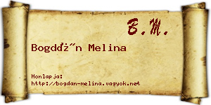 Bogdán Melina névjegykártya