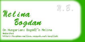 melina bogdan business card